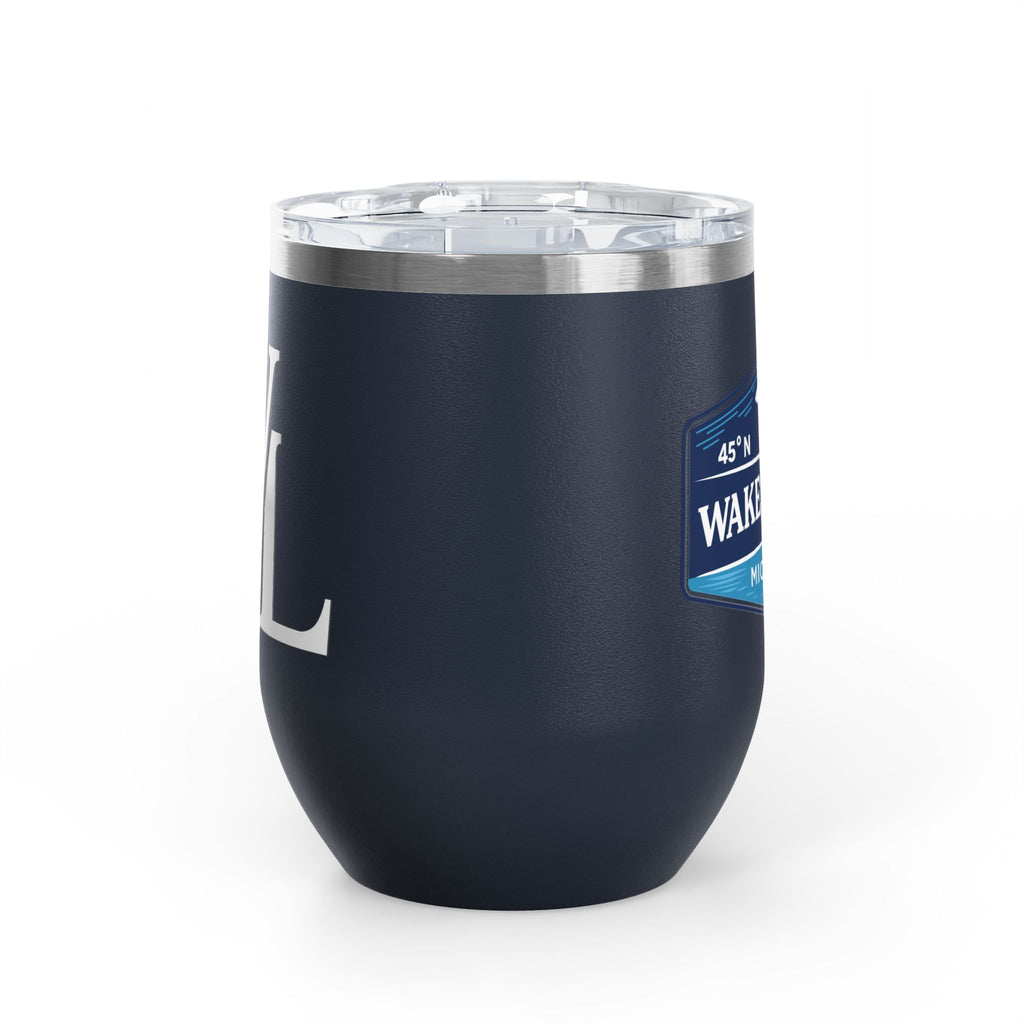 Wake and Lake Michigan Coordinate Badge Wine Tumbler on a sunset dock
Slim 12oz insulated wine tumbler with Michigan coordinate badge
Lake life wine glass tumbler with Michigan Great Lakes branding
Elegant Michigan coordinate badge drinkware gift for lake evenings
