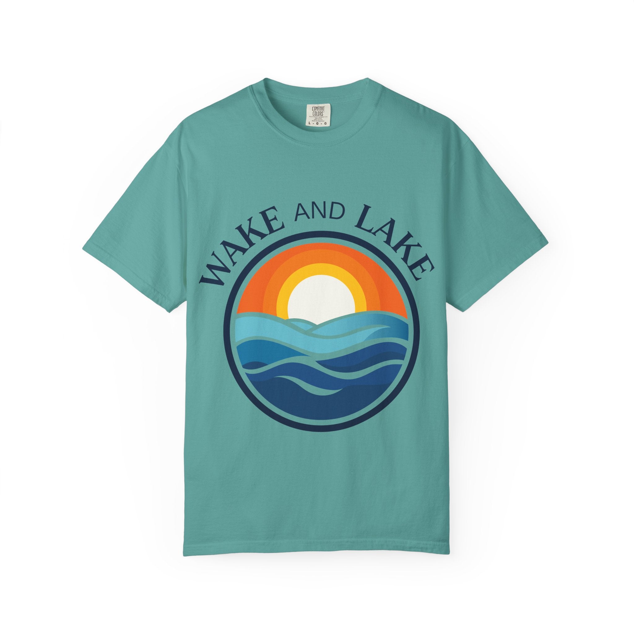 Wake and Lake Life Circle Crest Tee light color on a sunny lake day
White or sand-colored unisex lake t-shirt with circle crest logo
Light summer boating shirt with Wake and Lake branding
Breathable cotton lake life tee in light colorway
