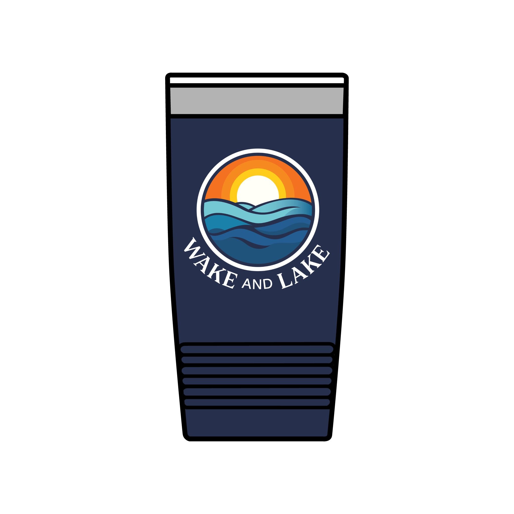 Wake and Lake WL Monogram Tumbler Dark held on a boat console
Dark navy insulated tumbler with WL monogram graphic
High-contrast Wake and Lake drinkware for lake days
Navy tumbler with monogram logo for boating and outdoor use
