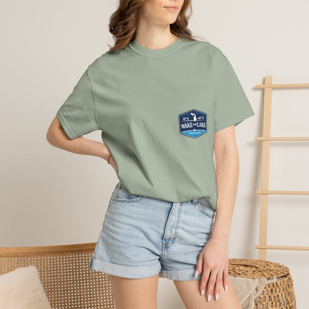 Wake and Lake Michigan Shield Tee