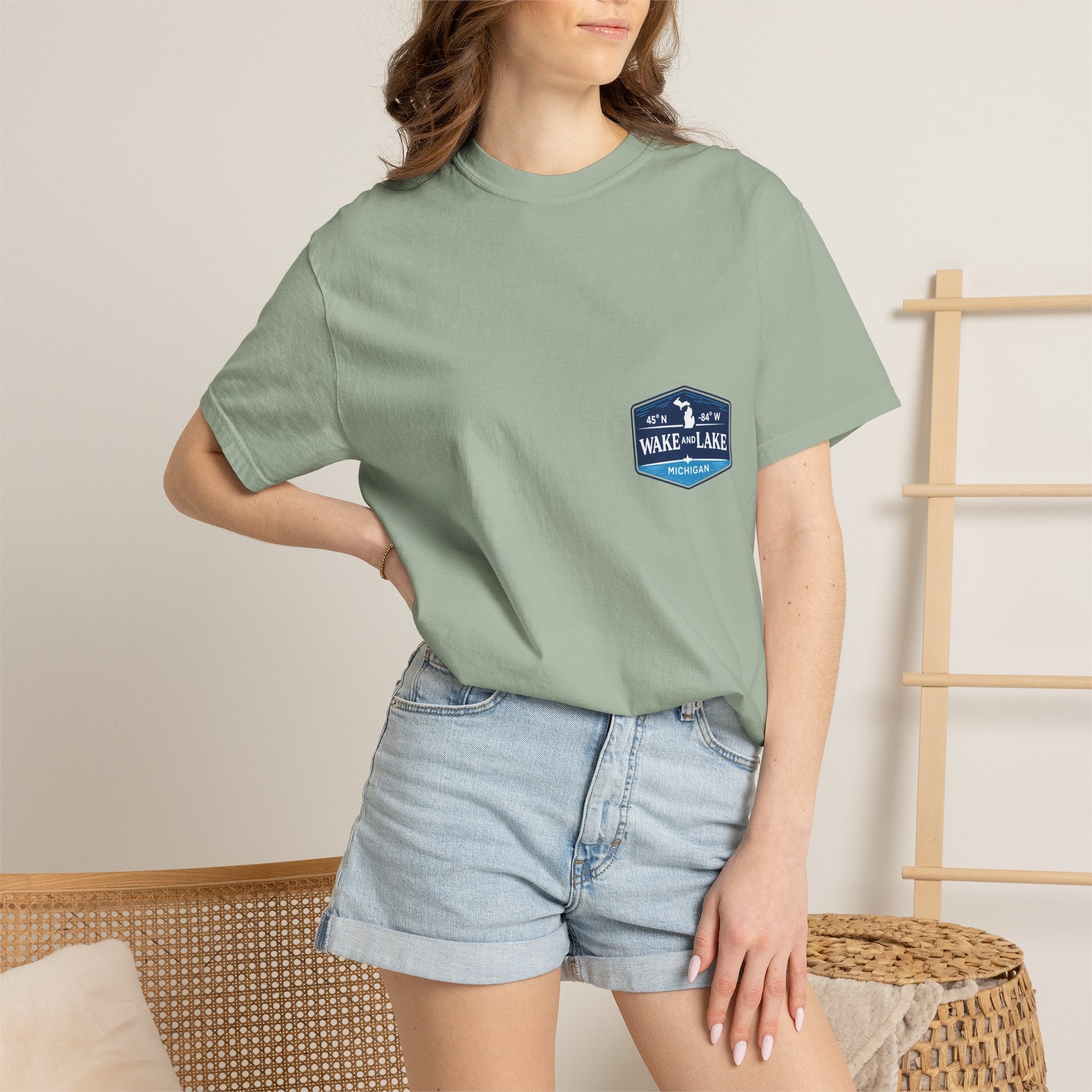 Wake and Lake Michigan Shield Tee