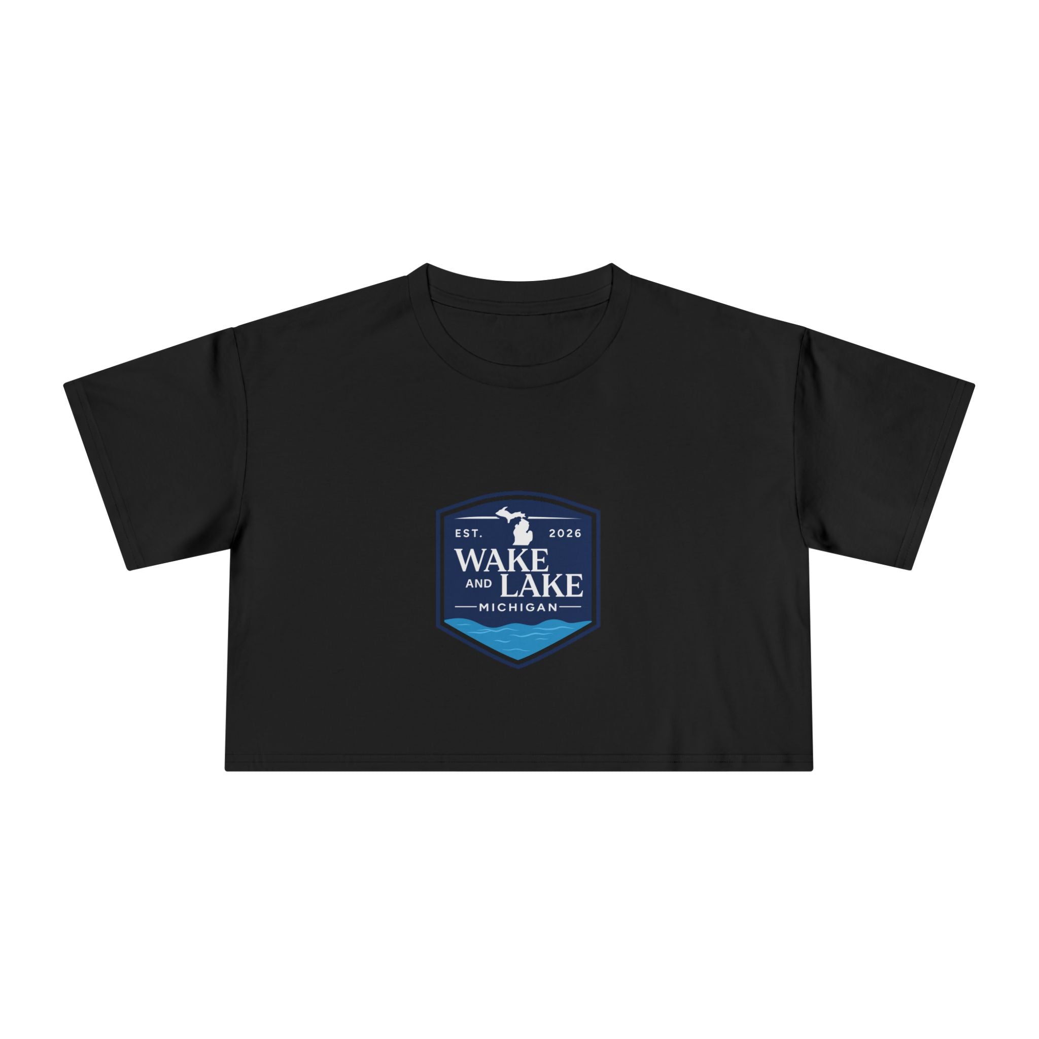 Wake and Lake Michigan Shield Women's Crop Tee – Relaxed