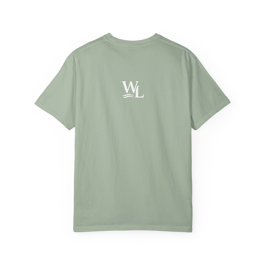 Wake and Lake Life Circle Crest Tee worn on a dock at sunset
Soft unisex lake life tee with bold circle crest graphic
Wake and Lake branded cotton t-shirt for summer boating
Circle crest logo tee for lake days and outdoor weekends

