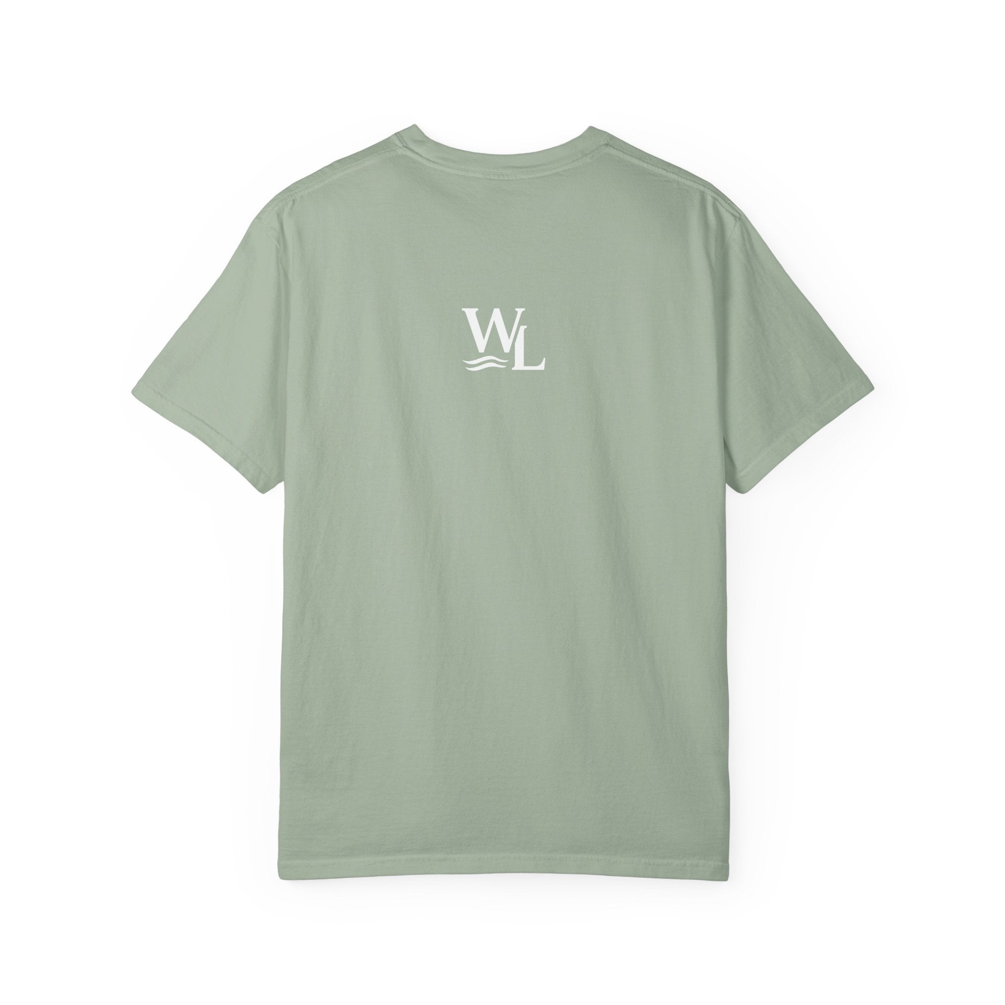 Wake and Lake Life Circle Crest Tee worn on a dock at sunset
Soft unisex lake life tee with bold circle crest graphic
Wake and Lake branded cotton t-shirt for summer boating
Circle crest logo tee for lake days and outdoor weekends

