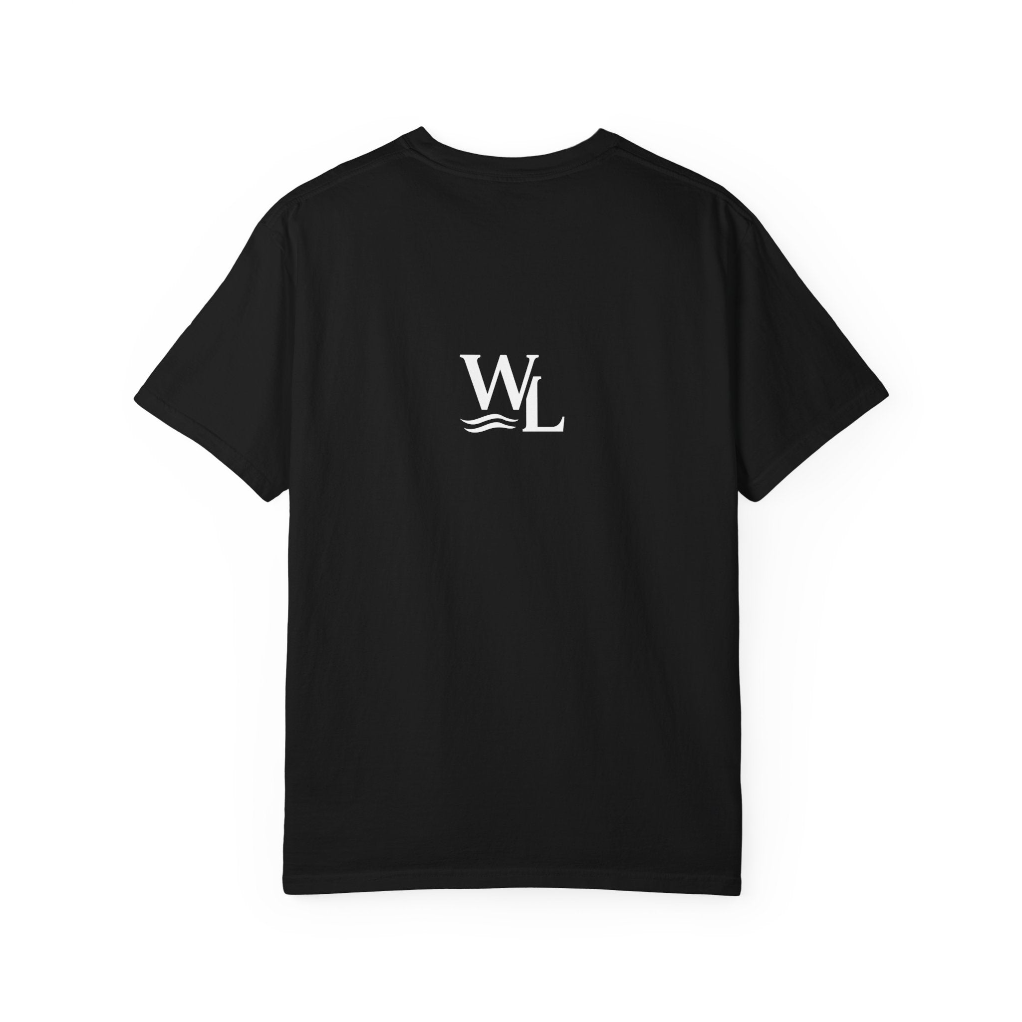 Wake and Lake Circle Crest Arch Tee worn at a lake dock
Lake life t-shirt with arch circle crest logo graphic
Soft unisex summer boating tee with arch design
Wake and Lake branded arch graphic cotton shirt

