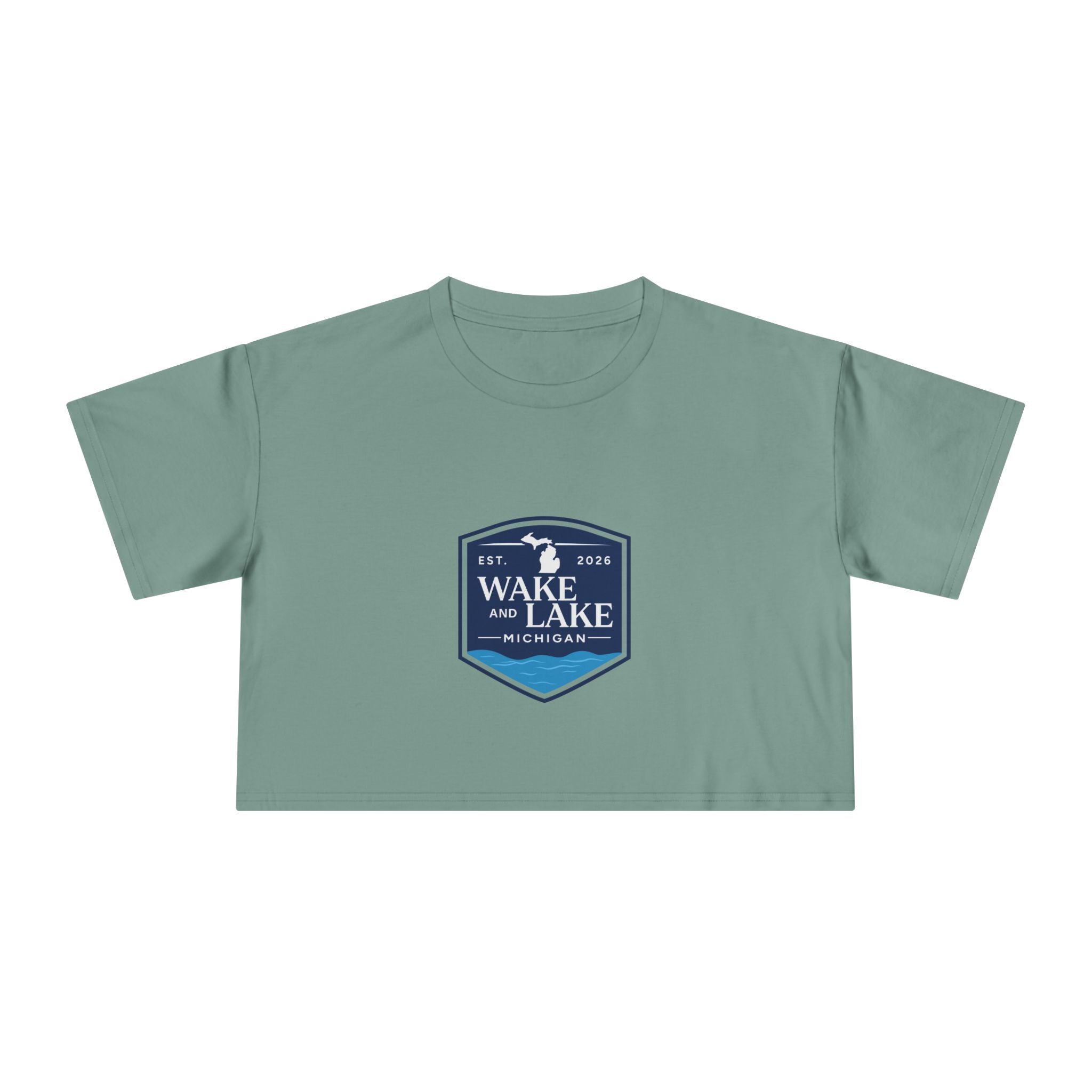 Wake and Lake Michigan Shield Women's Crop Tee – Relaxed