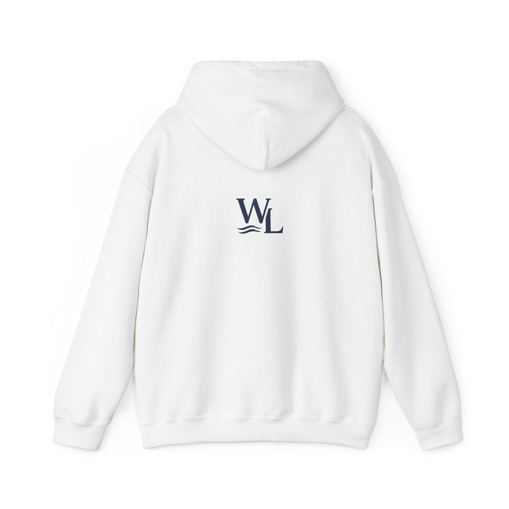 Wake and Lake Wordmark Hoodie worn on a boat dock at sunrise
Navy midweight lake hoodie with Wake and Lake chest graphic
Unisex lake life sweatshirt with wordmark logo
Wake and Lake branded hoodie for boating and outdoor wear
