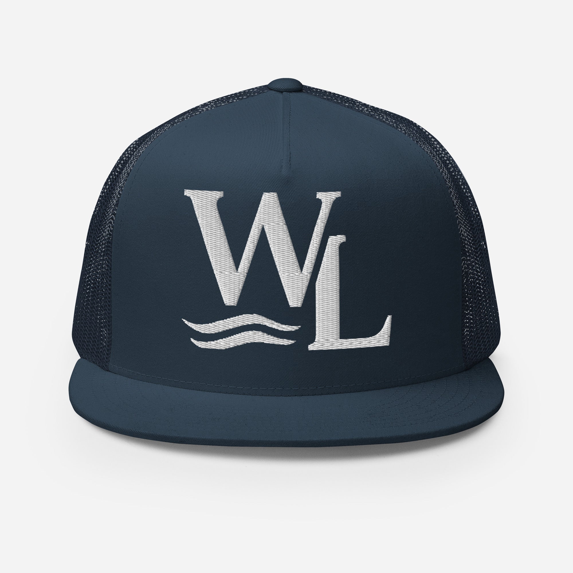 Wake and Lake WL Monogram Trucker Hat worn on a boat at sunrise
Breathable mesh trucker cap with WL monogram for lake life
Adjustable lake trucker hat with Wake and Lake branding
Classic snapback mesh hat with WL logo for boating

