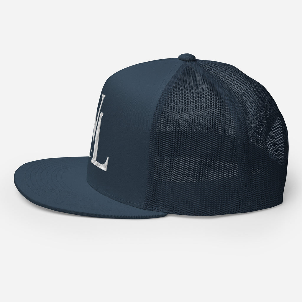 Wake and Lake WL Monogram Trucker Hat worn on a boat at sunrise
Breathable mesh trucker cap with WL monogram for lake life
Adjustable lake trucker hat with Wake and Lake branding
Classic snapback mesh hat with WL logo for boating
