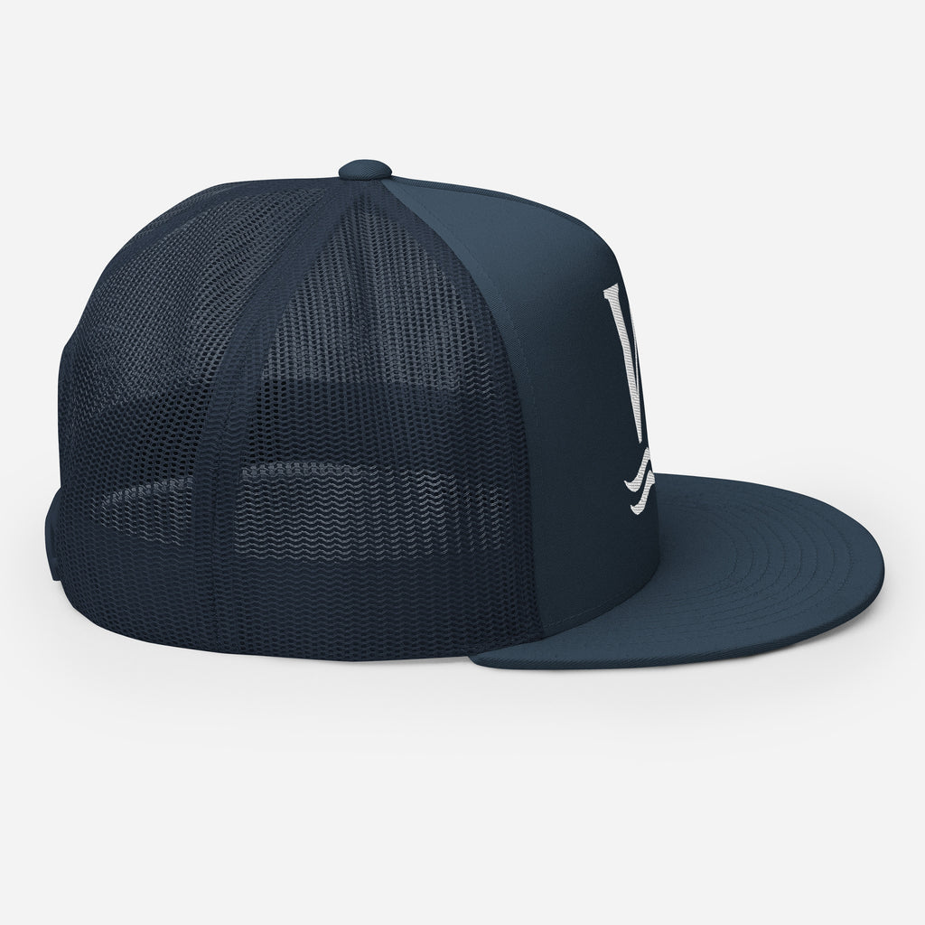 Wake and Lake WL Monogram Trucker Hat worn on a boat at sunrise
Breathable mesh trucker cap with WL monogram for lake life
Adjustable lake trucker hat with Wake and Lake branding
Classic snapback mesh hat with WL logo for boating
