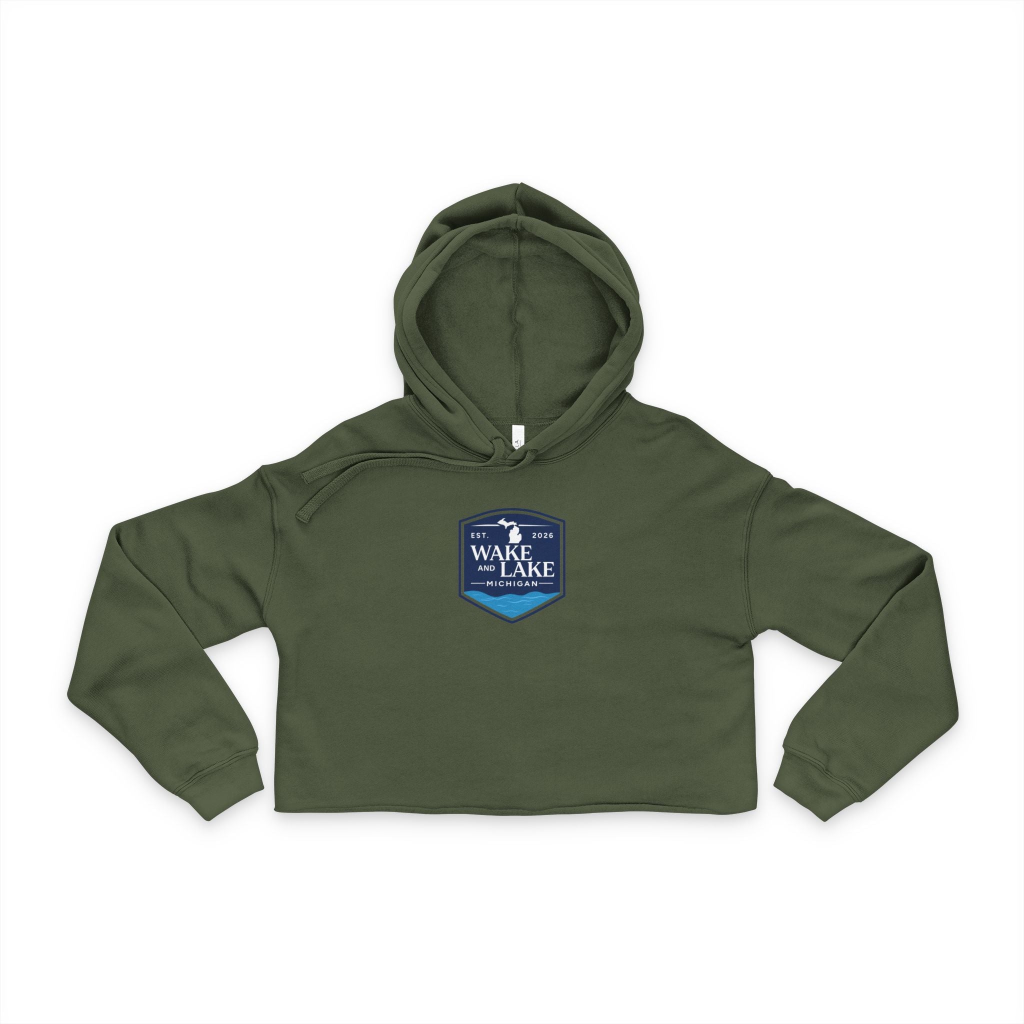 Wake and Lake Michigan Shield Women's Cropped Hoodie