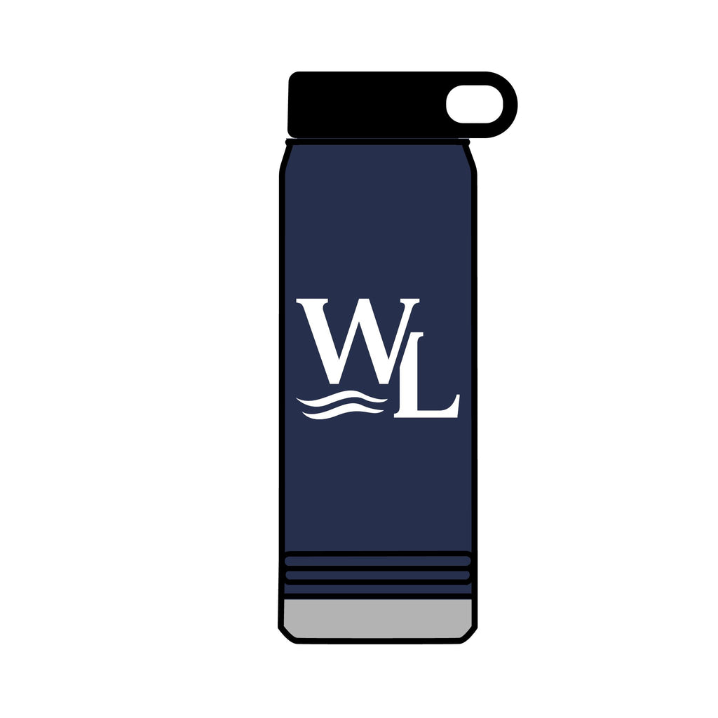 Michigan Coordinate Badge Water Bottle, Premium Polar Camel stainless steel
32oz capacity — all day hydration
Double-wall vacuum insulated
Keeps drinks cold 24 hours, hot 12 hours
Coordinate Badge front graphic
WL Monogram back graphic
Wide mouth opening
Navy