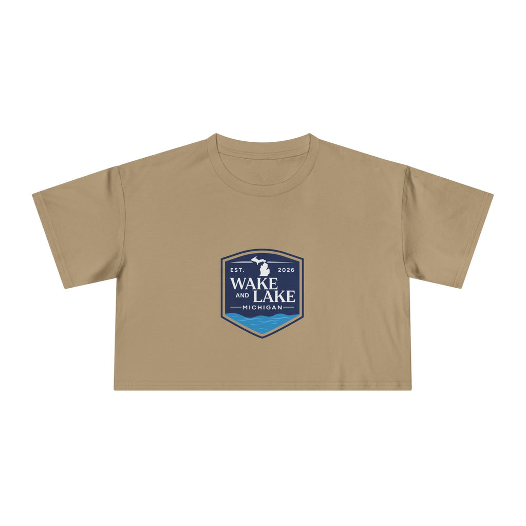 Wake and Lake Michigan Shield Women's Crop Tee – Relaxed