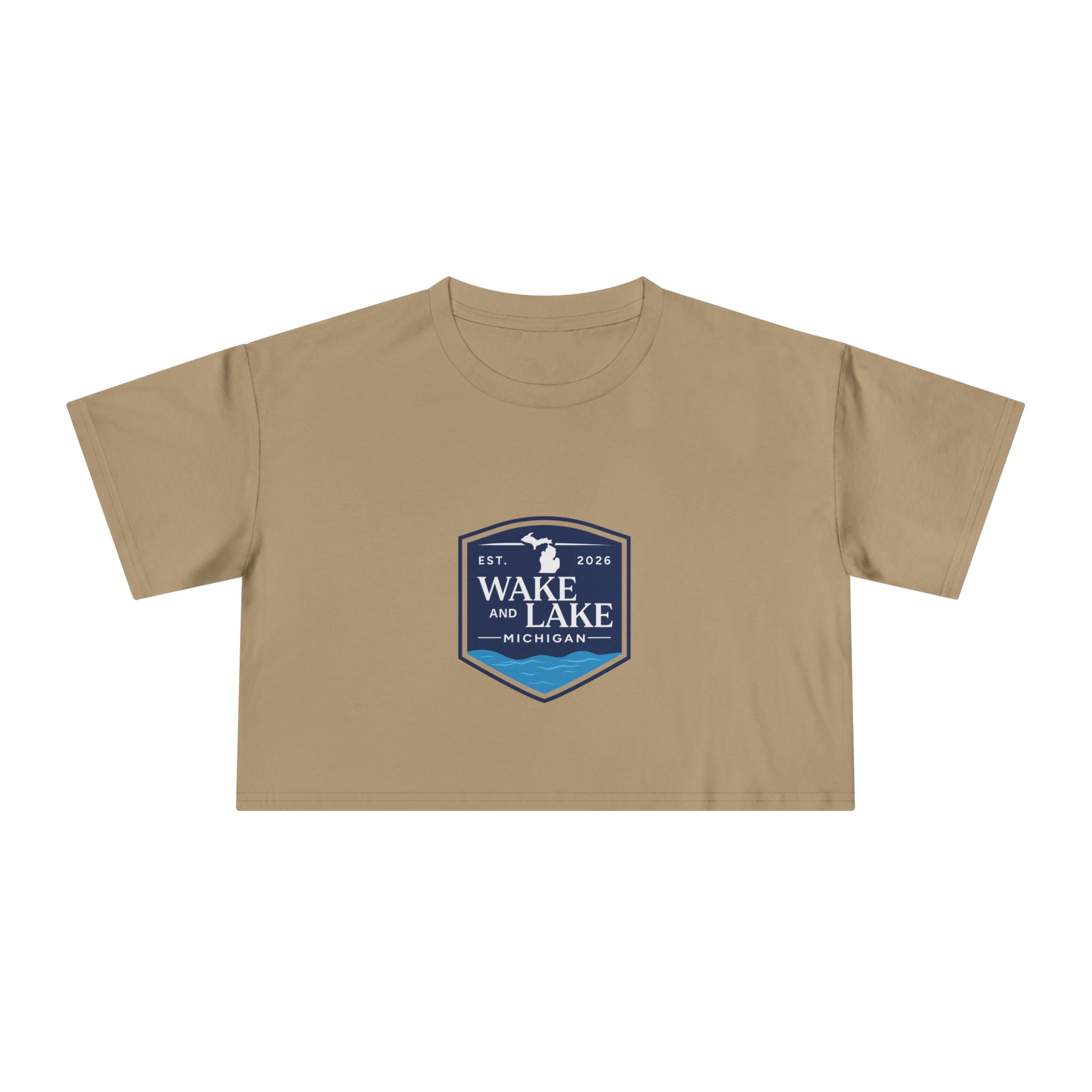 Wake and Lake Michigan Shield Women's Crop Tee – Relaxed