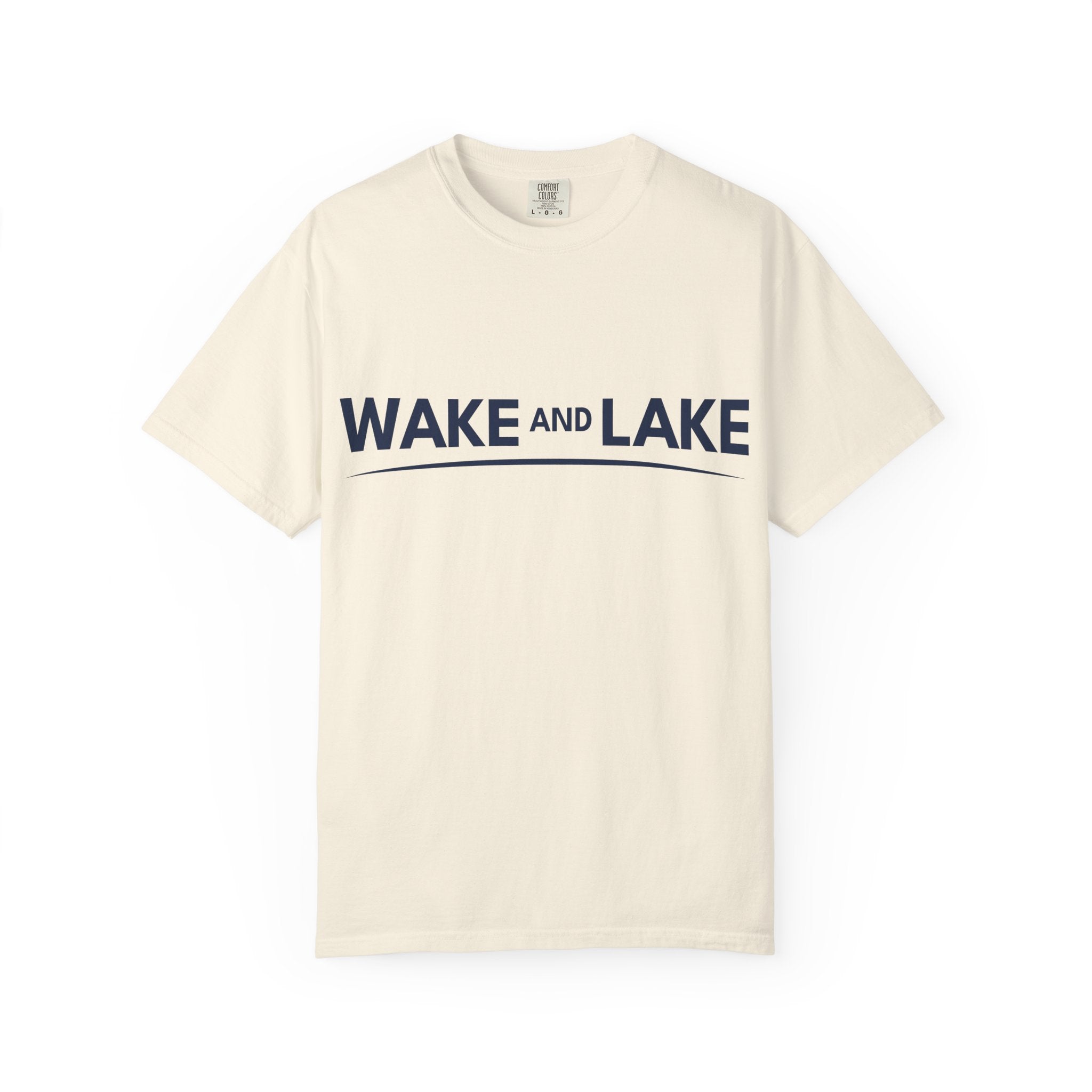 Wake and Lake Wordmark Tee worn at lakeside bonfire
Soft unisex cotton lake life t-shirt with chest wordmark
Wake and Lake branded everyday tee for boating weekends
Lake apparel t-shirt with clean Wake and Lake graphic

