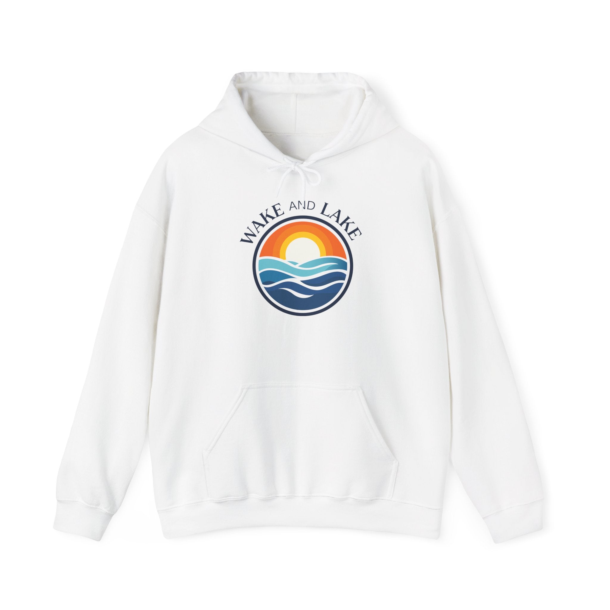 Wake and Lake Life Circle Crest Hoodie Light worn on a summer boat morning
Light-colored lake life sweatshirt with circle crest graphic
Natural white or sand lake hoodie for warm summer days
Soft light fleece with Wake and Lake circle crest design

