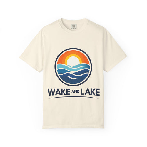 Wake and Lake Circle Crest Logo A tee worn lakeside
Soft cotton lake life t-shirt with circle crest logo A
Boating summer tee with Wake and Lake circle crest branding
Unisex circle crest graphic tee for lake weekends

