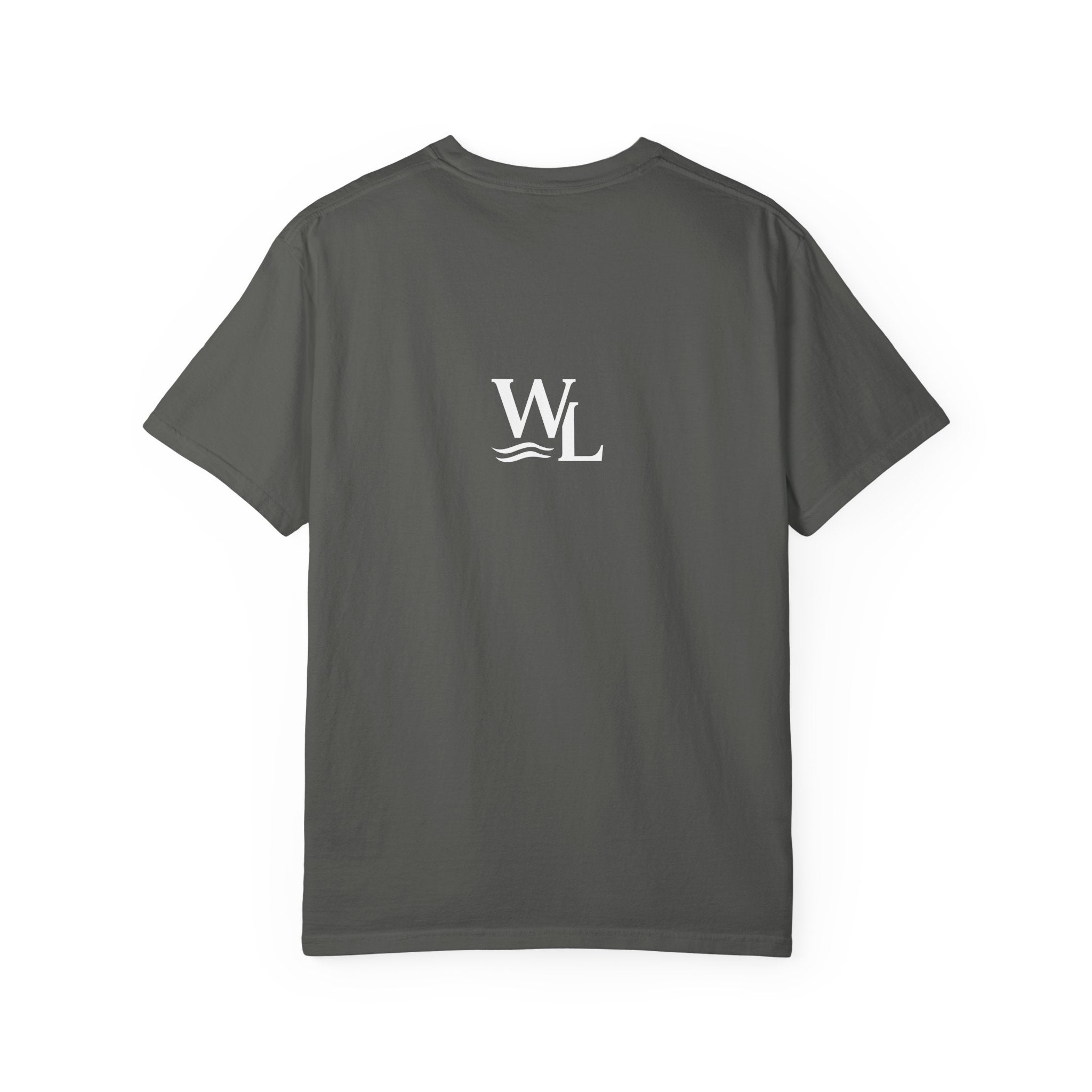 Wake and Lake Circle Crest Arch Tee worn at a lake dock
Lake life t-shirt with arch circle crest logo graphic
Soft unisex summer boating tee with arch design
Wake and Lake branded arch graphic cotton shirt
