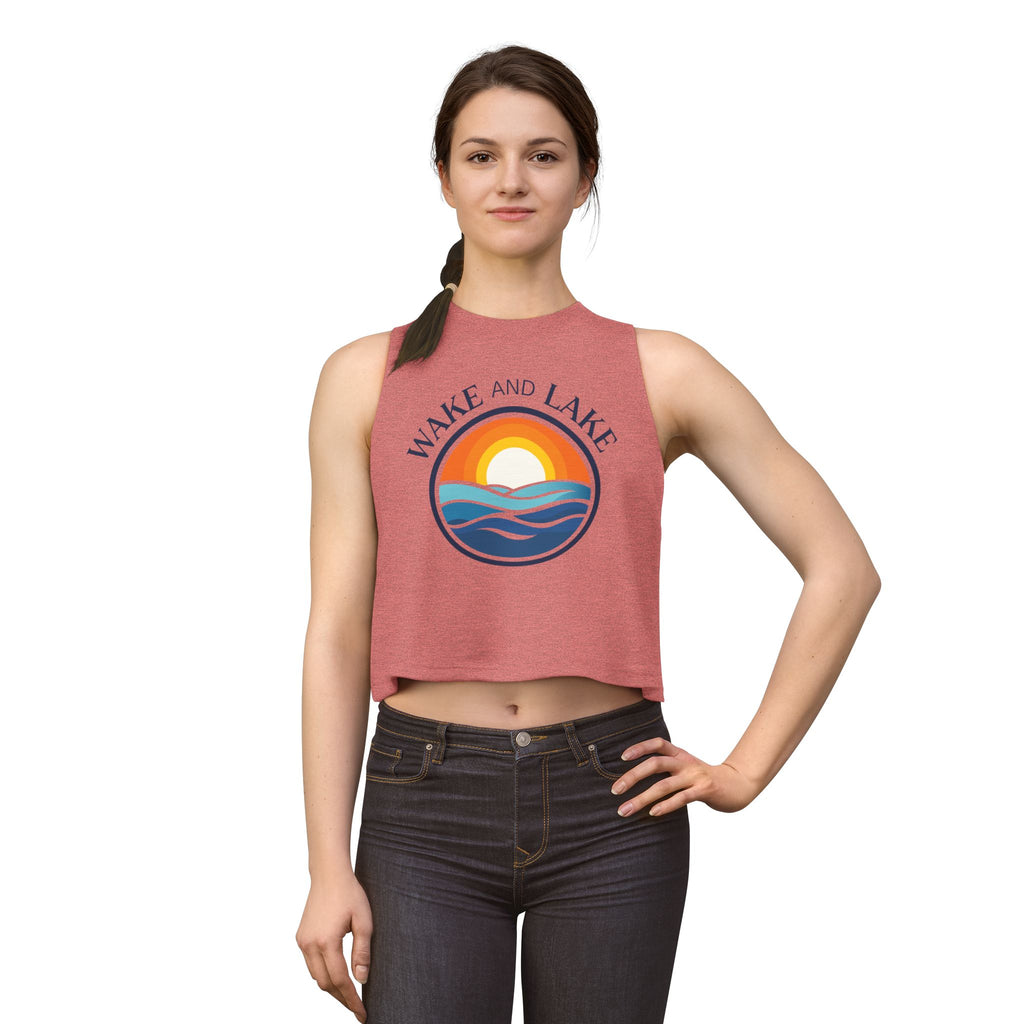 Wake and Lake Circle Crest Women's Crop Tee – Fitted