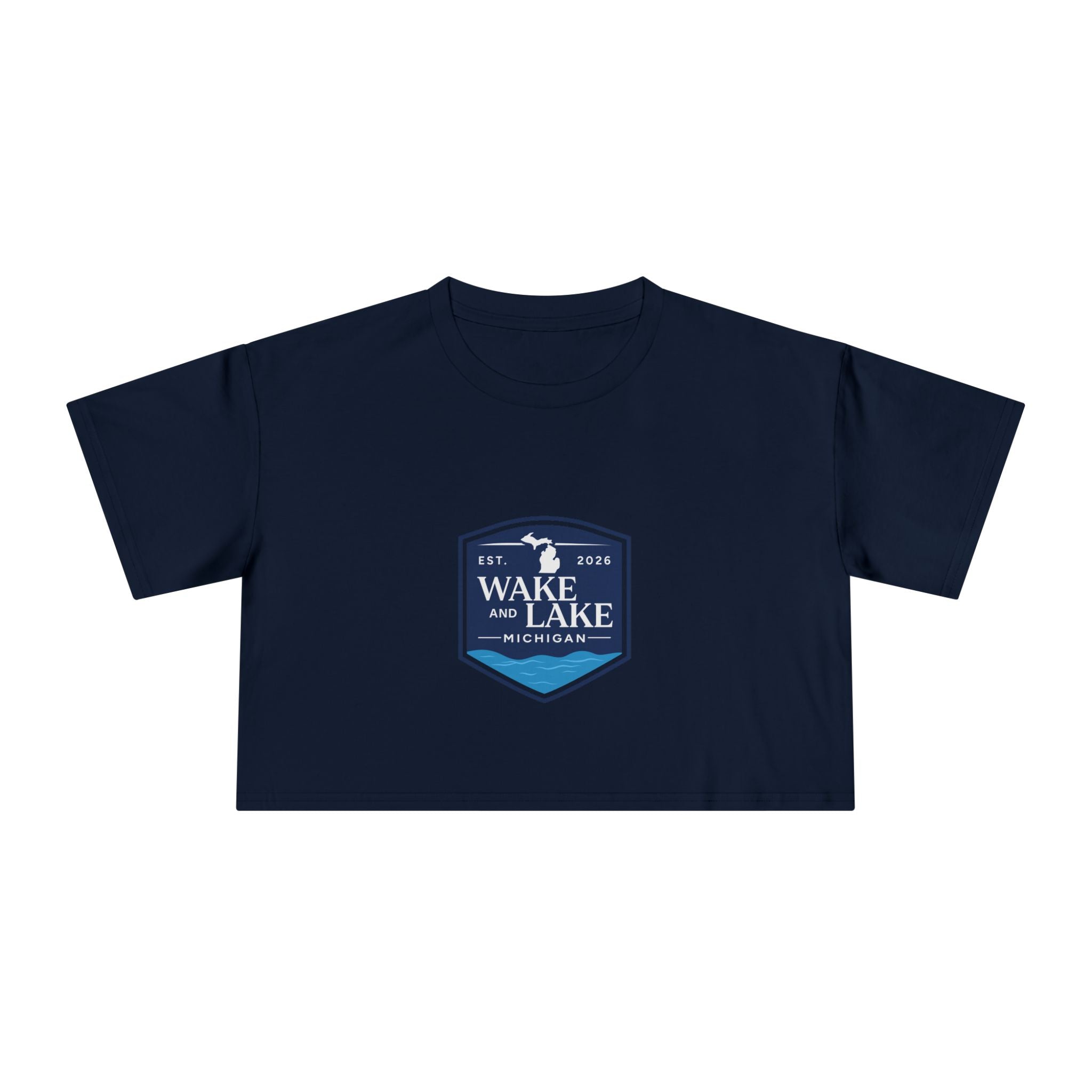 Wake and Lake Michigan Shield Women's Crop Tee – Relaxed