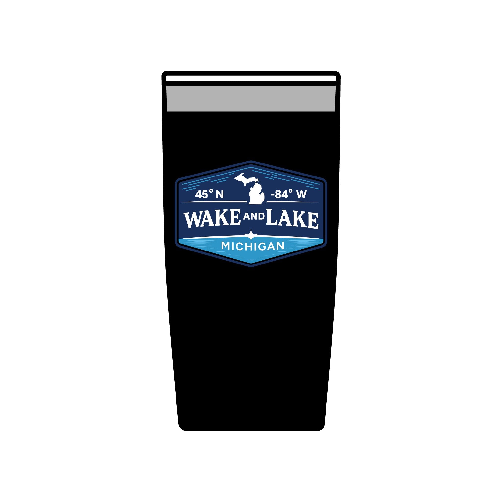 Wake and Lake Michigan Shield Tumbler 20oz on a Great Lakes boat deck
Insulated Michigan crest drinkware for lake mornings
20oz Michigan shield tumbler with Wake and Lake branding
Great Lakes insulated tumbler gift with Michigan shield graphic
