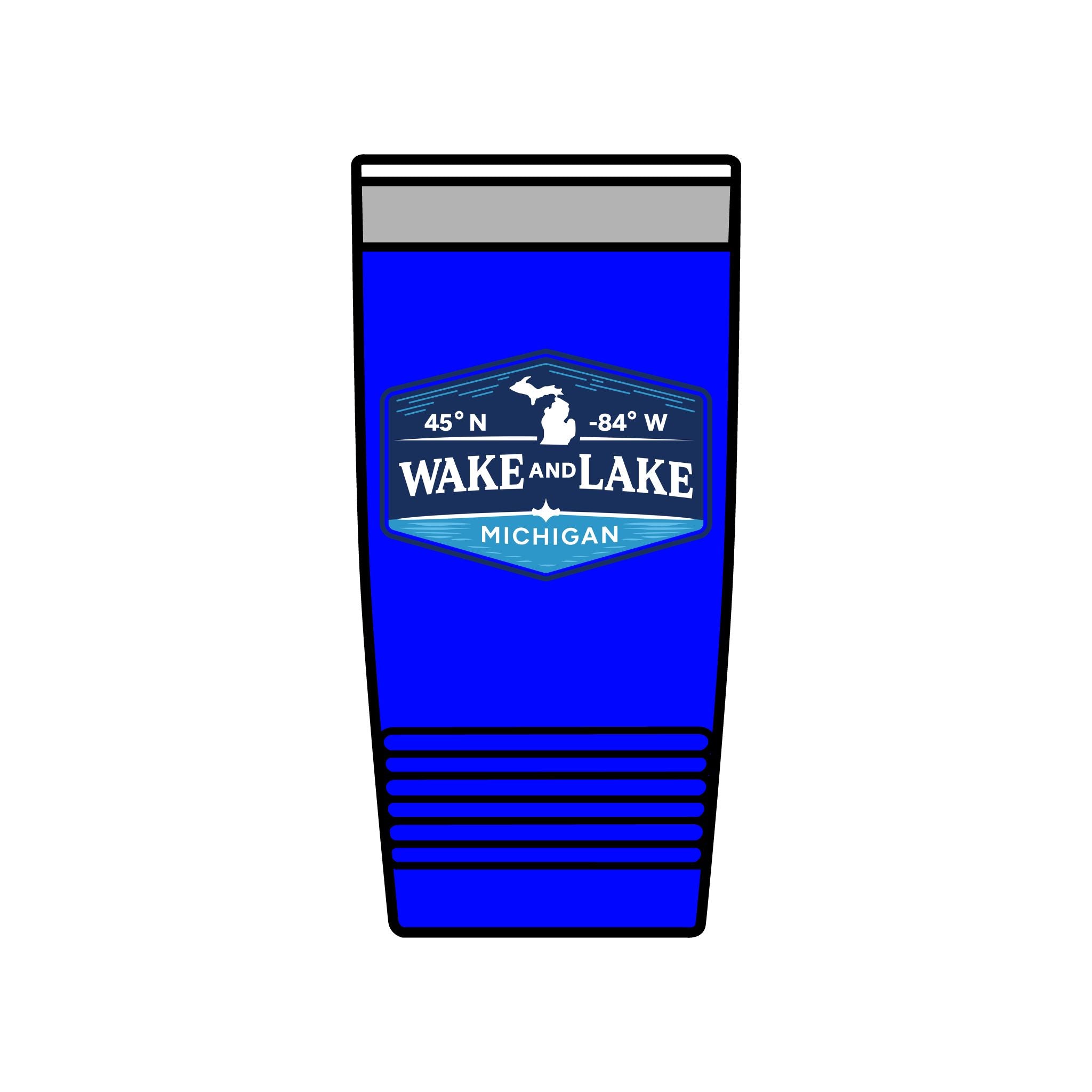 Wake and Lake Michigan Shield Tumbler 20oz on a Great Lakes boat deck
Insulated Michigan crest drinkware for lake mornings
20oz Michigan shield tumbler with Wake and Lake branding
Great Lakes insulated tumbler gift with Michigan shield graphic
