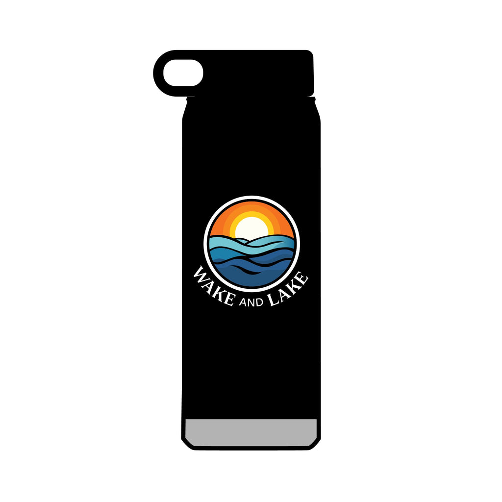 Premium Polar Camel water bottle, stainless steel
32oz capacity — all day hydration
Double-wall vacuum insulated
Keeps drinks cold 24 hours, hot 12 hours
Circle Crest front graphic
Wake and Lake Wordmark back graphic
Wide mouth opening
Black