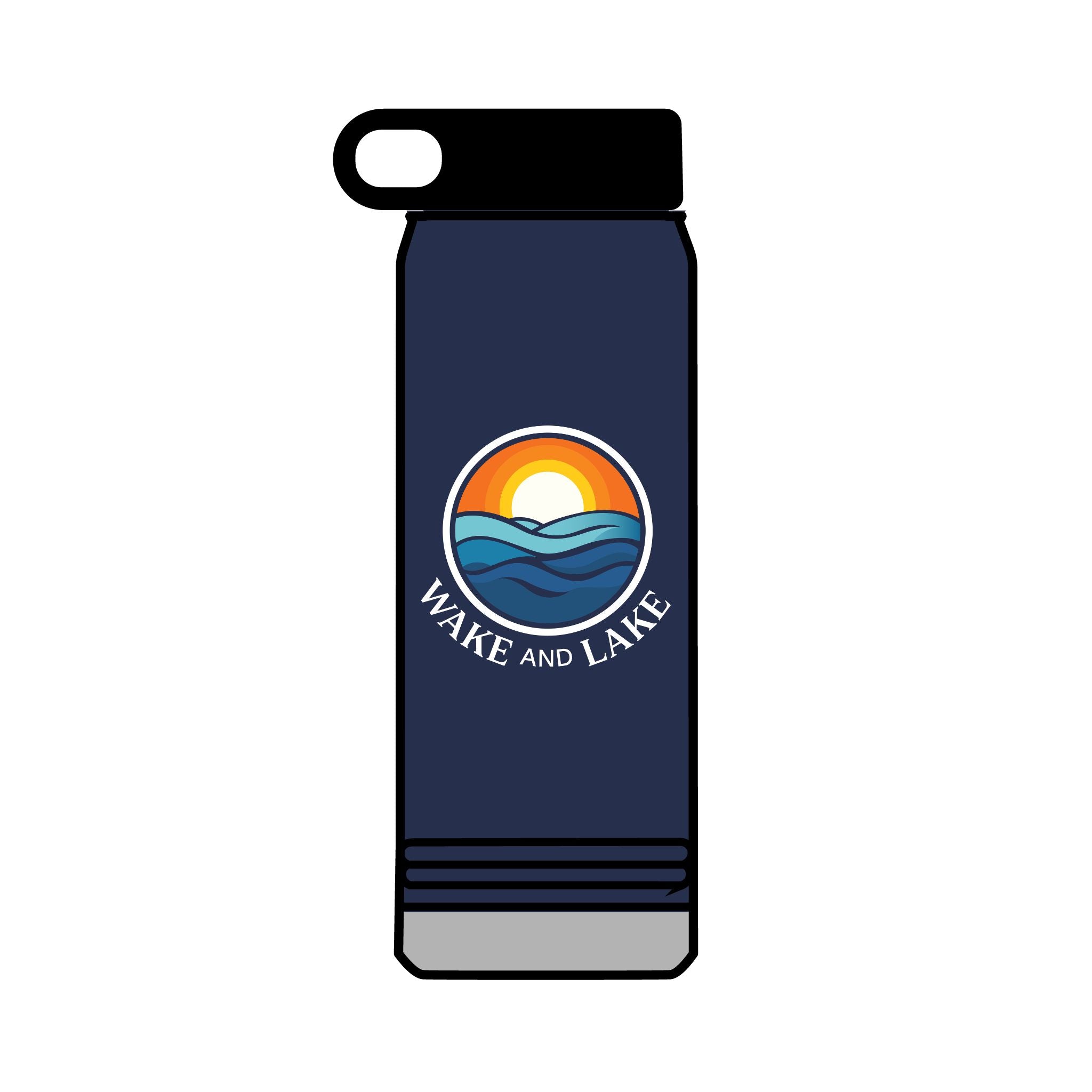 Premium Polar Camel water bottle, stainless steel
32oz capacity — all day hydration
Double-wall vacuum insulated
Keeps drinks cold 24 hours, hot 12 hours
Circle Crest front graphic
Wake and Lake Wordmark back graphic
Wide mouth opening
Navy blue