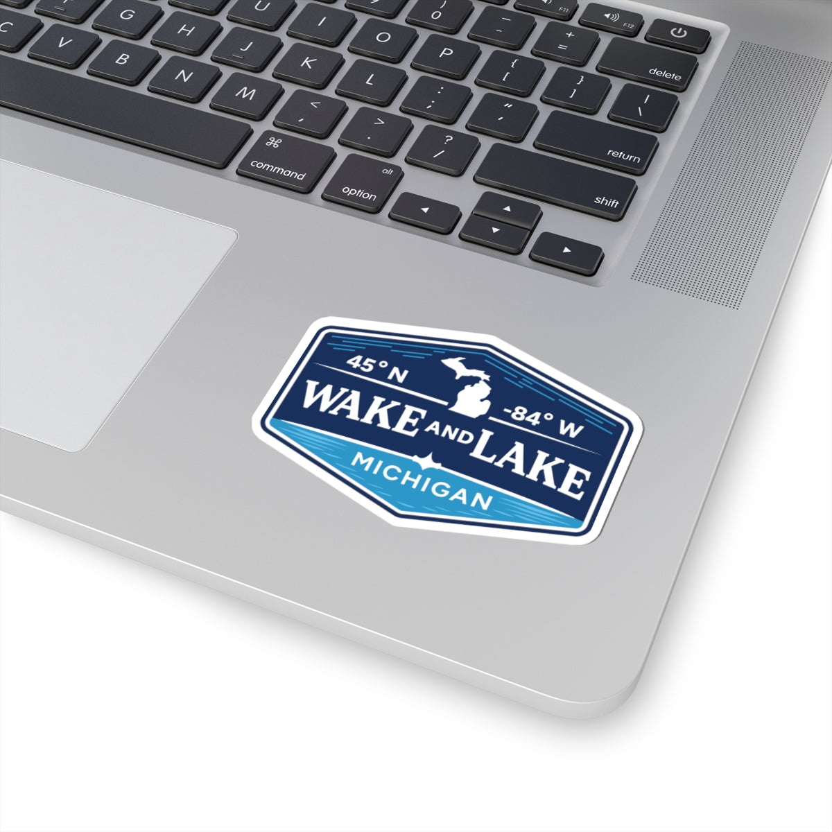 Wake and Lake Michigan Sticker Pack applied to a water bottle and cooler
Michigan lake life vinyl stickers with Great Lakes artwork
Wake and Lake branded sticker set for boats, tumblers, and laptops
Waterproof Michigan stickers for outdoor and lake use
