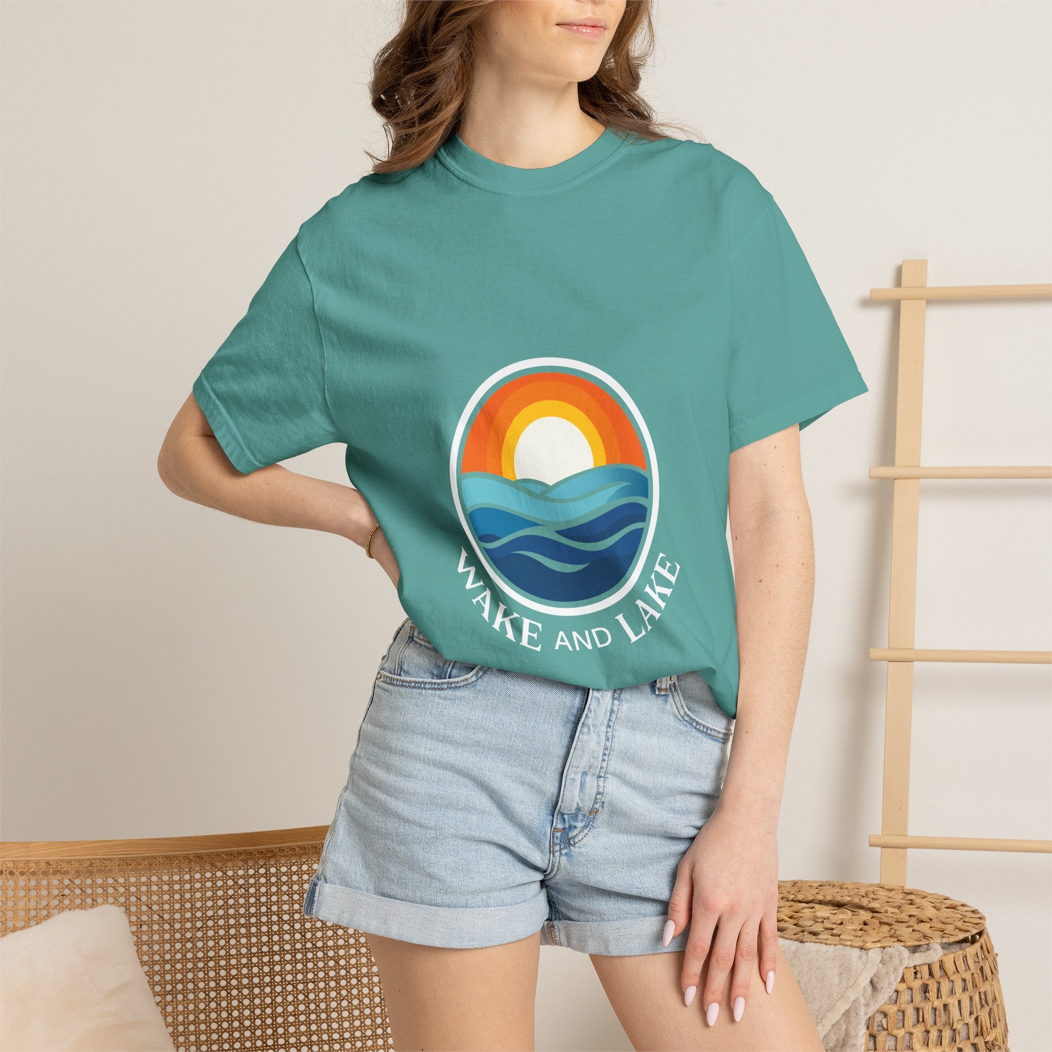 Wake and Lake Life Circle Crest Tee