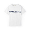 Wake and Lake Wordmark Tee worn at lakeside bonfire
Soft unisex cotton lake life t-shirt with chest wordmark
Wake and Lake branded everyday tee for boating weekends
Lake apparel t-shirt with clean Wake and Lake graphic

