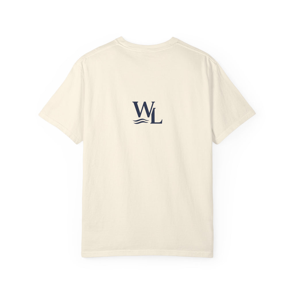 Wake and Lake Circle Crest Logo A tee worn lakeside
Soft cotton lake life t-shirt with circle crest logo A
Boating summer tee with Wake and Lake circle crest branding
Unisex circle crest graphic tee for lake weekends
