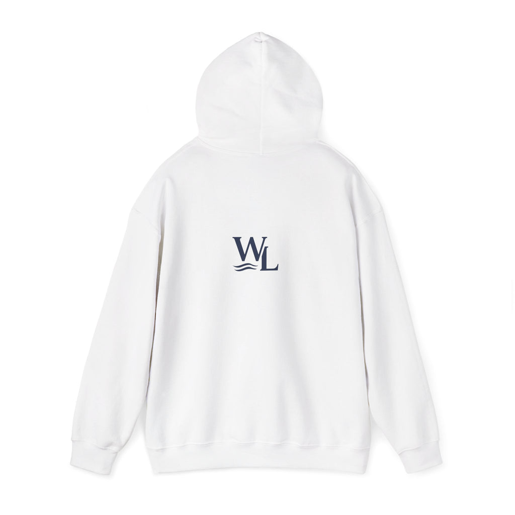 Wake and Lake Wordmark Hoodie worn on a boat dock at sunrise
Navy midweight lake hoodie with Wake and Lake chest graphic
Unisex lake life sweatshirt with wordmark logo
Wake and Lake branded hoodie for boating and outdoor wear
