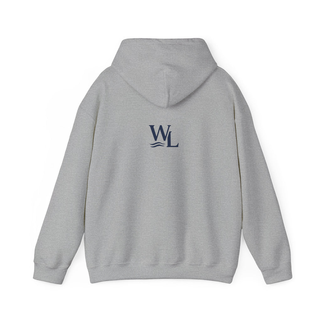 Wake and Lake Wordmark Hoodie worn on a boat dock at sunrise
Navy midweight lake hoodie with Wake and Lake chest graphic
Unisex lake life sweatshirt with wordmark logo
Wake and Lake branded hoodie for boating and outdoor wear
