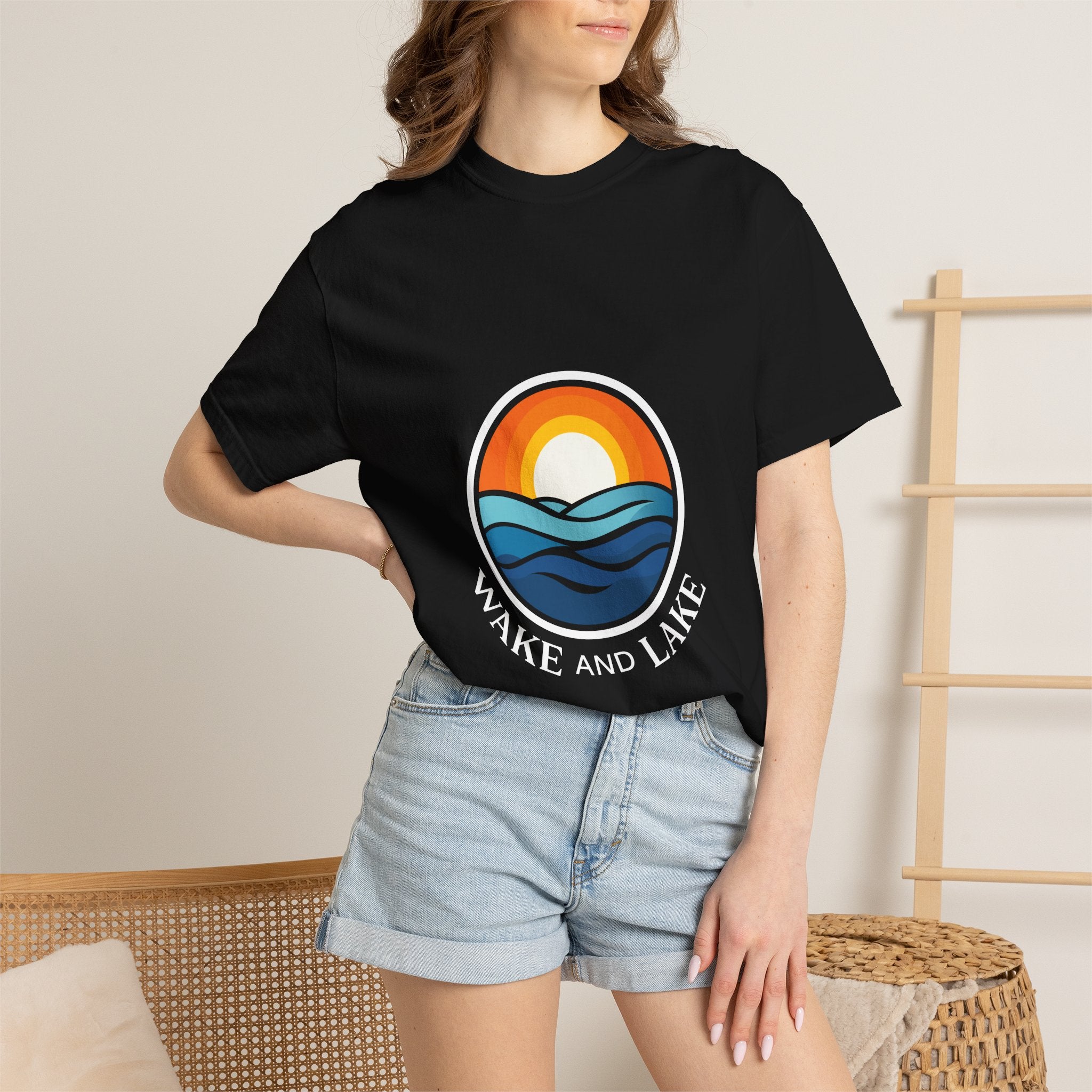 Wake and Lake Life Circle Crest Tee
