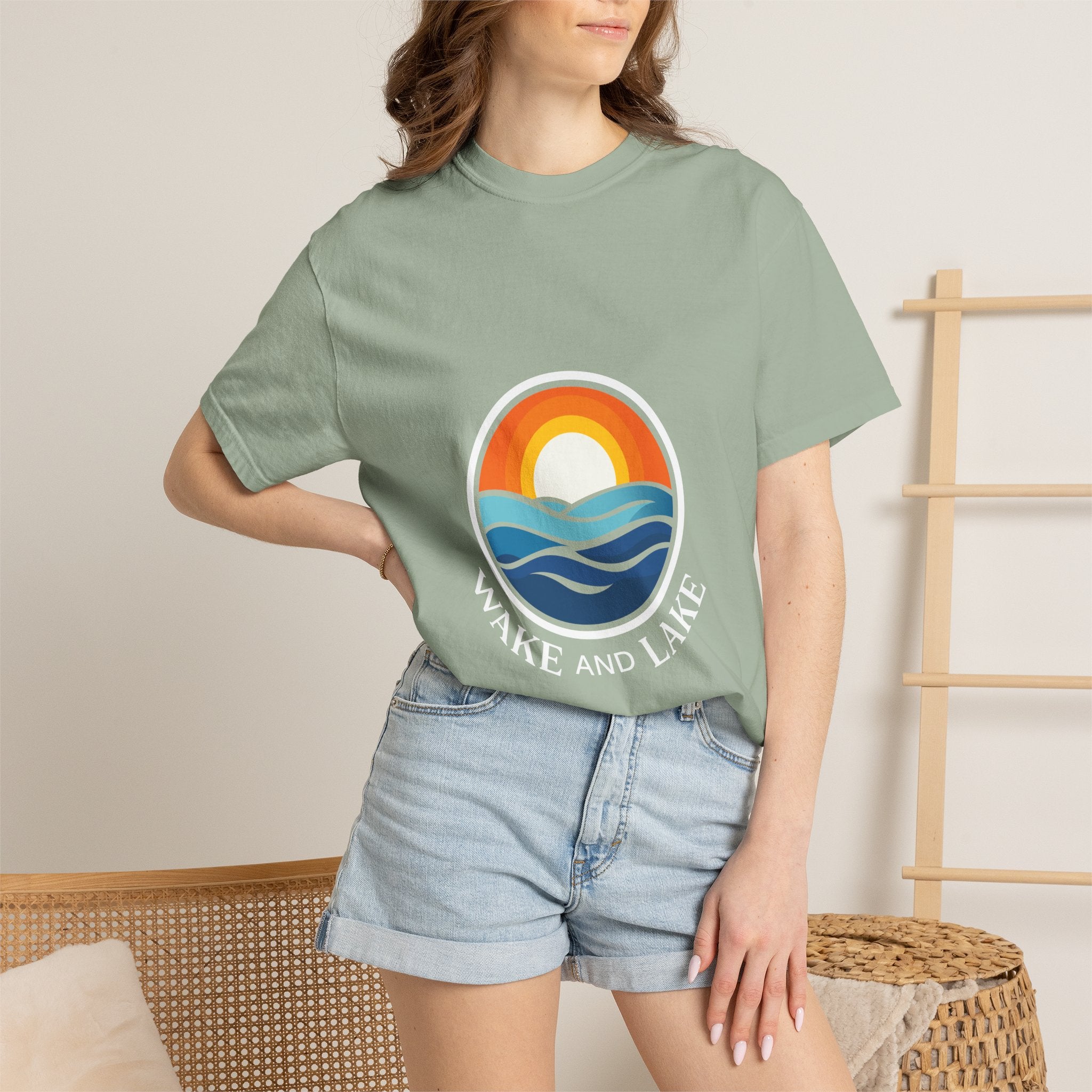 Wake and Lake Life Circle Crest Tee
