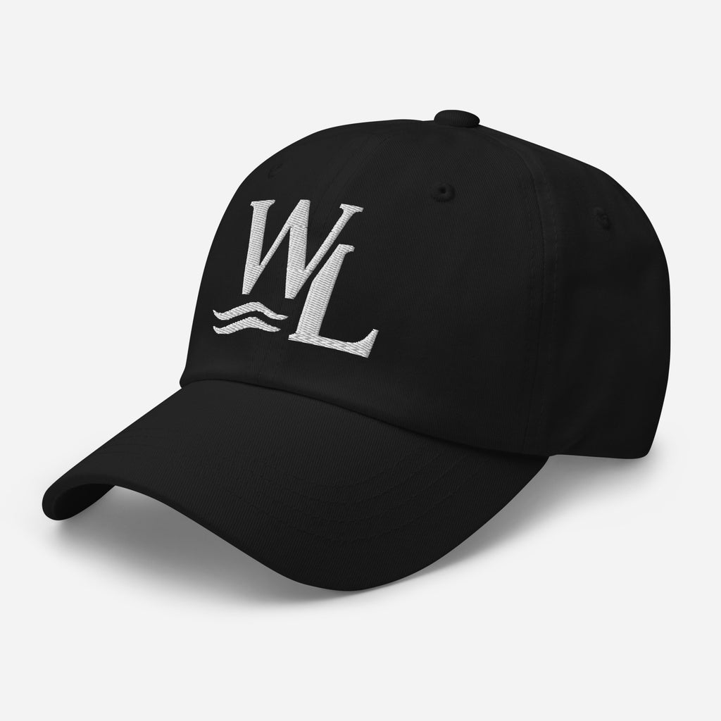 Wake and Lake WL Monogram Dad Hat worn at a lake dock
Soft adjustable dad hat with WL monogram for lake life
Low-profile unstructured lake cap with Wake and Lake branding
WL monogram adjustable hat for boat days and summer wear
