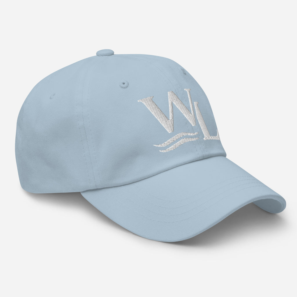 Wake and Lake WL Monogram Dad Hat worn at a lake dock
Soft adjustable dad hat with WL monogram for lake life
Low-profile unstructured lake cap with Wake and Lake branding
WL monogram adjustable hat for boat days and summer wear
