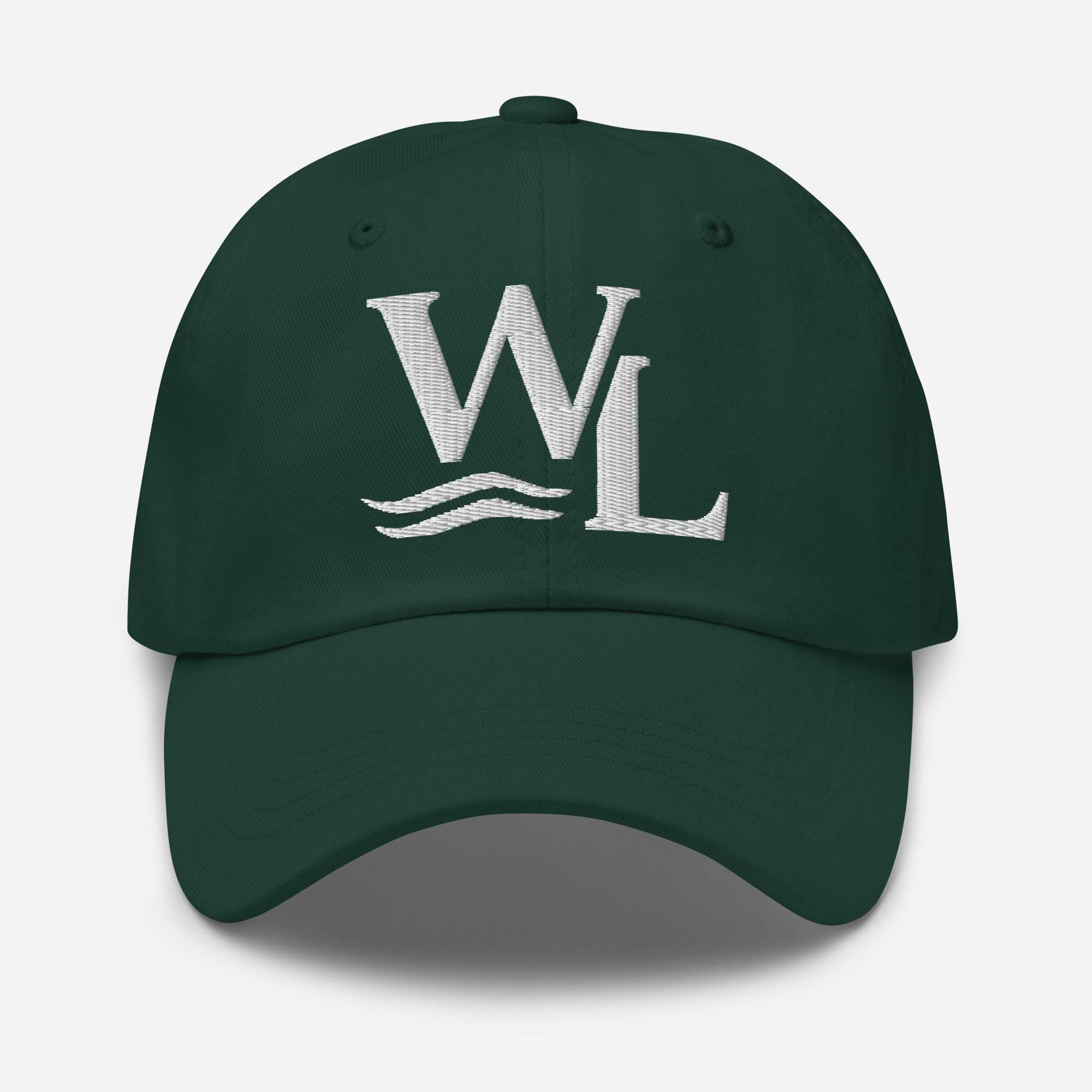 Wake and Lake WL Monogram Dad Hat worn at a lake dock
Soft adjustable dad hat with WL monogram for lake life
Low-profile unstructured lake cap with Wake and Lake branding
WL monogram adjustable hat for boat days and summer wear
