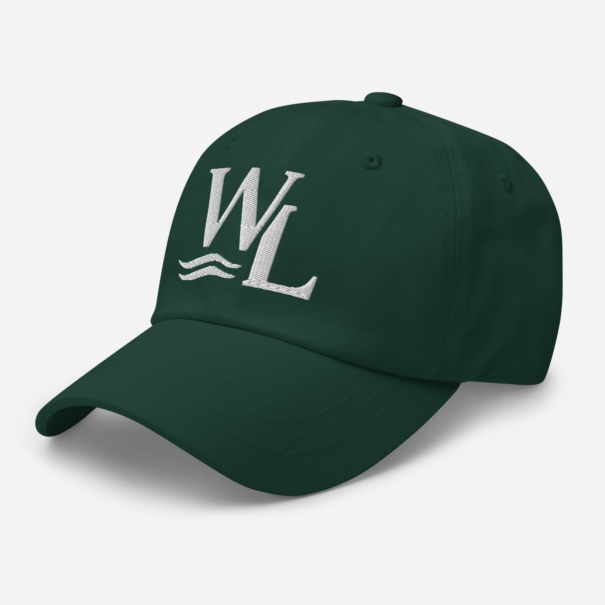 Wake and Lake WL Monogram Dad Hat worn at a lake dock
Soft adjustable dad hat with WL monogram for lake life
Low-profile unstructured lake cap with Wake and Lake branding
WL monogram adjustable hat for boat days and summer wear
