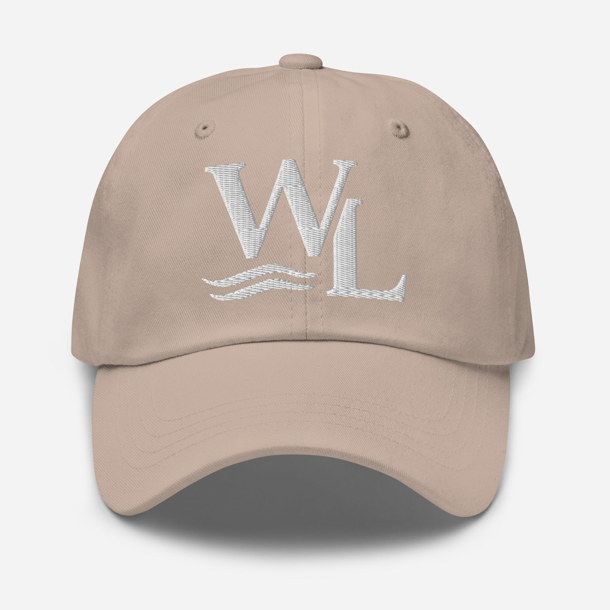 Wake and Lake WL Monogram Dad Hat worn at a lake dock
Soft adjustable dad hat with WL monogram for lake life
Low-profile unstructured lake cap with Wake and Lake branding
WL monogram adjustable hat for boat days and summer wear
