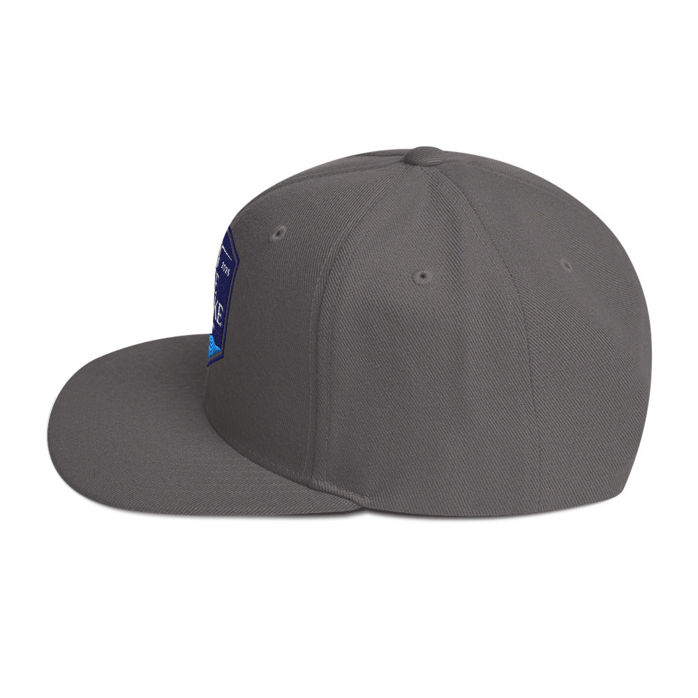 Classic snapback hat, dark grey, side view