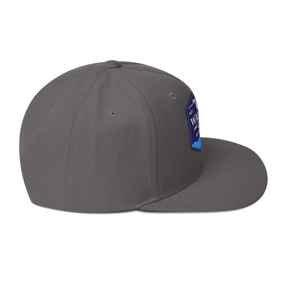 Classic snapback hat, dark grey, side view