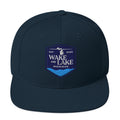 Classic snapback style hat, navy, front view