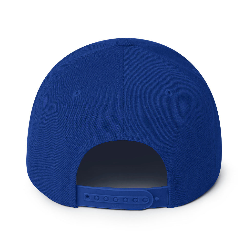 Classic snapback hat, royal blue, back view