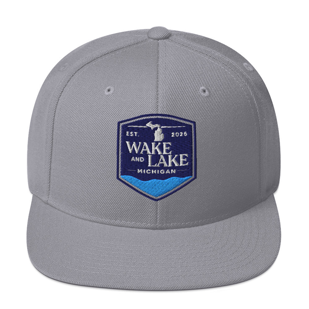 Classic snapback hat, silver, front view