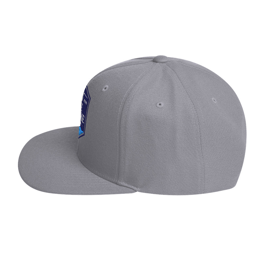Classic snapback hat, silver, left side view