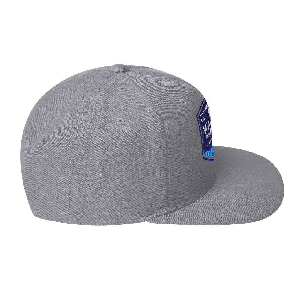 Classic snapback hat, silver, right side view
