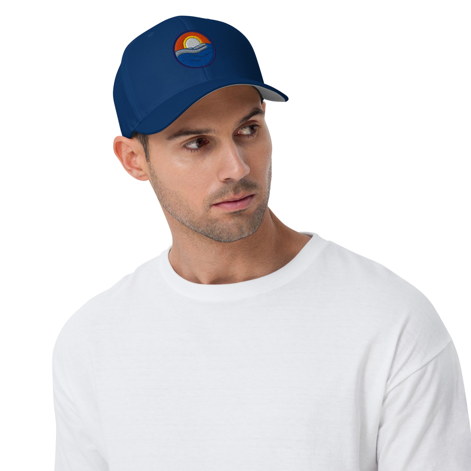Wake and Lake Circle Crest FlexFit Hat worn on a sunny boat day
Fitted lake life hat with circle crest logo embroidery
Premium FlexFit boating cap with Wake and Lake branding
Structured fitted hat for lake days and outdoor summer wear

